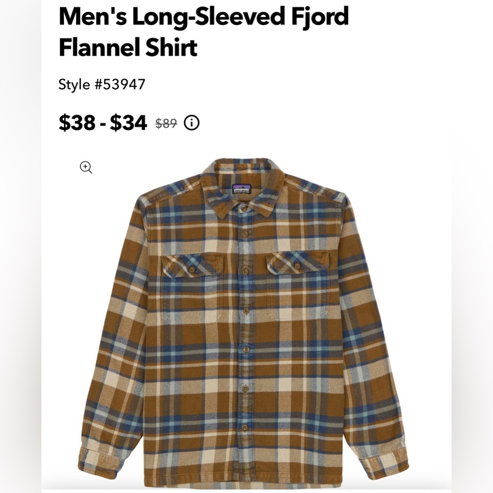 Men’s Patagonia XS Organic Flannel